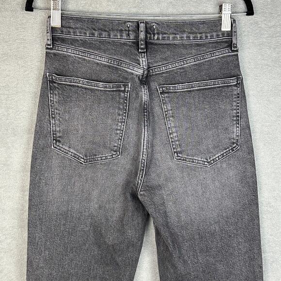 Agolde Jeans Womens 26 Black High Rise Stovepipe Stretch Pockets Raw Hem - Picture 4 of 12